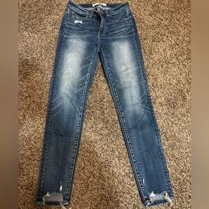 BKE Distressed high rise Blue Skinny Jeans